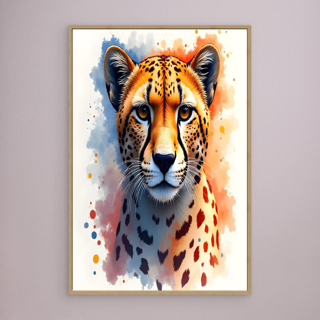 Abstract Cheetah Minimalist Ink Style 