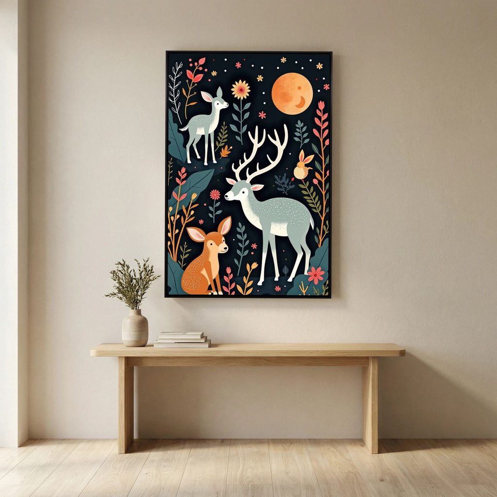 Abstract Deer Canvas