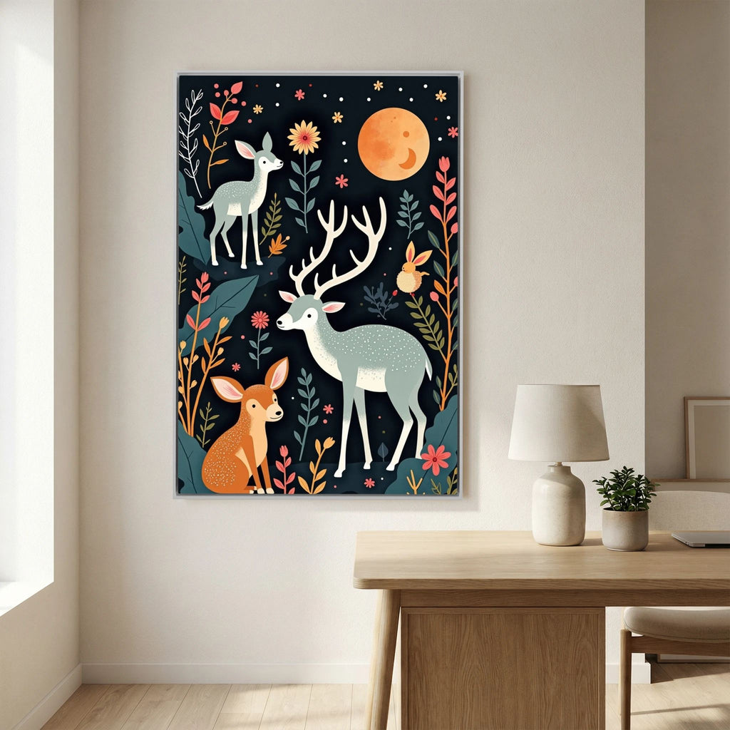 Abstract Deer Canvas