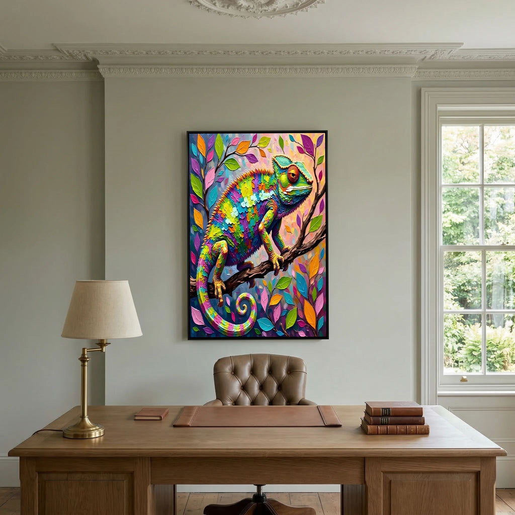 Vibrant Multi-colour Chameleon Bold Abstract Oli Style Wall Canvas