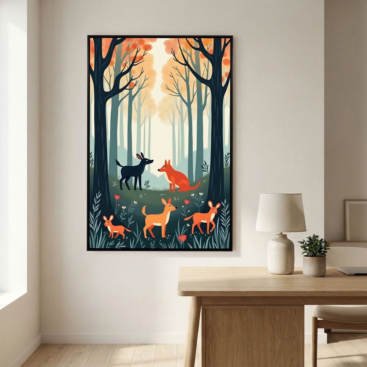 Abstract Forest Animals Forest Scene