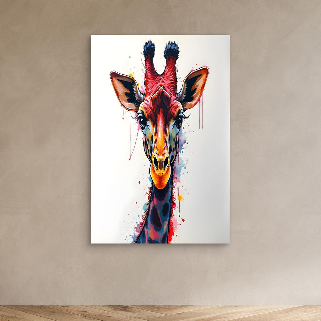 Giraffe Wall Art Minimalist Ink Style