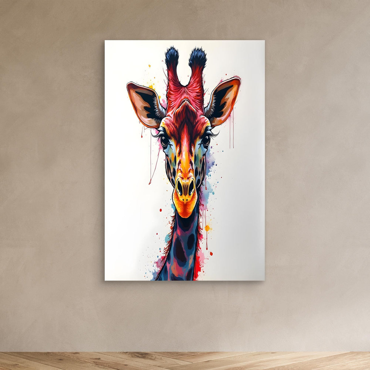 Giraffe Wall Art Minimalist Ink Style