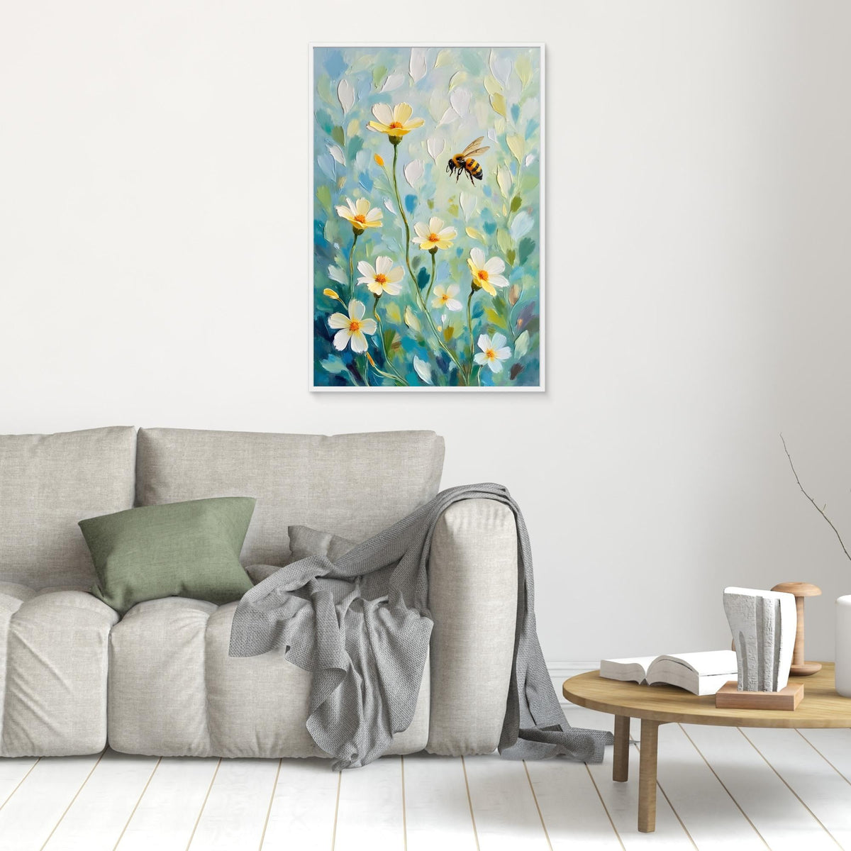 Abstract Bee Art Minimalist Oil Style