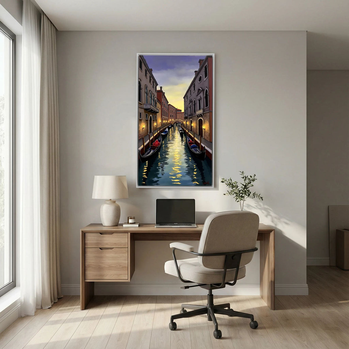 Venice River Scene Canvas Wall Art