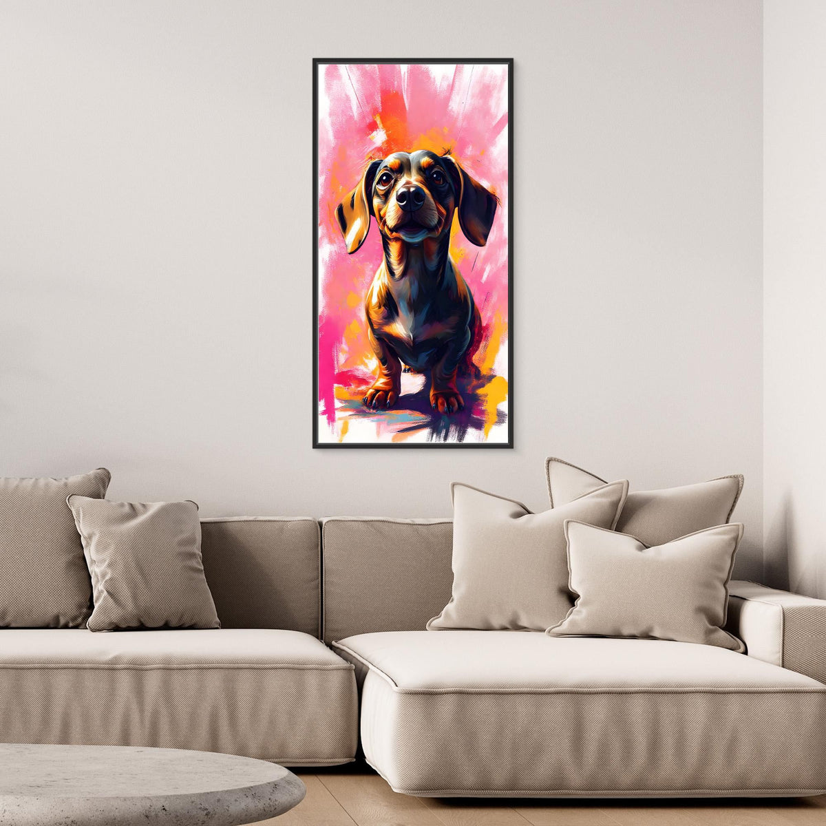 Abstract Dachshund Vision In Pink