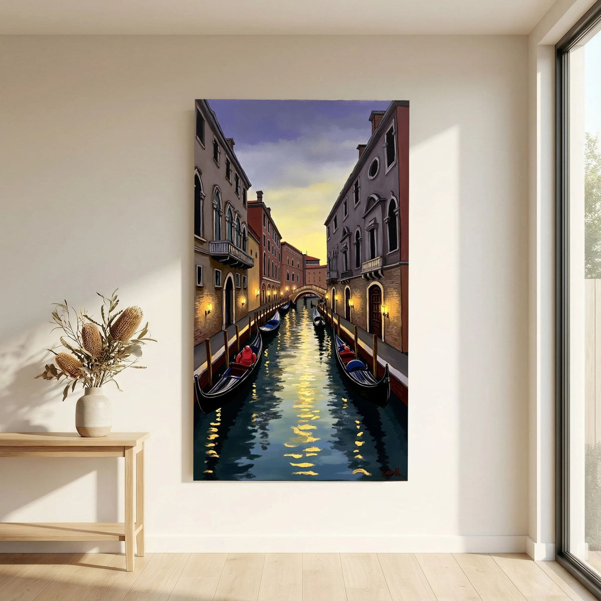 Venice River Scene Canvas Wall Art
