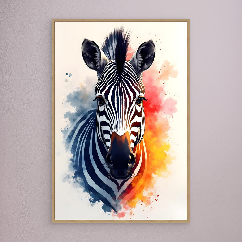Safari Zebra Ink Style Minimalist Wall Decor