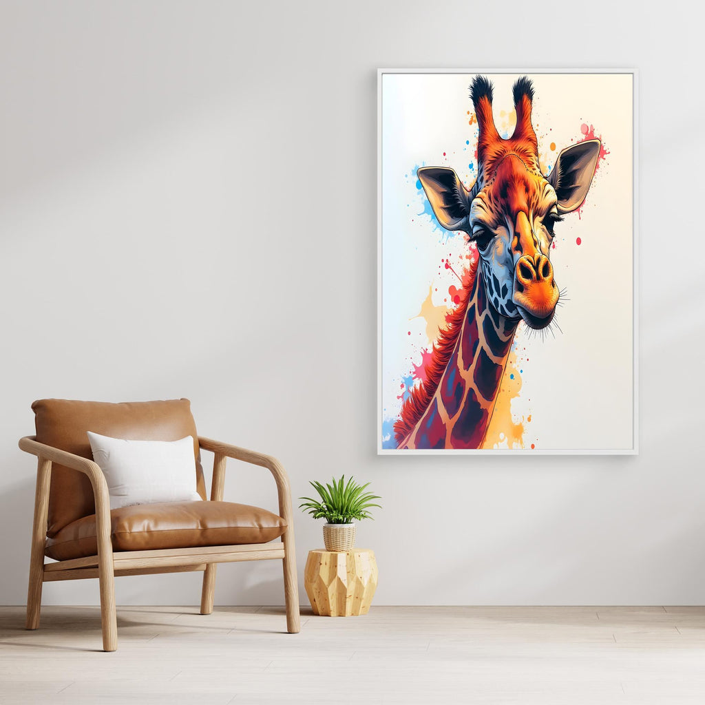 Abstract Giraffe Canvas Minimalist Ink Style