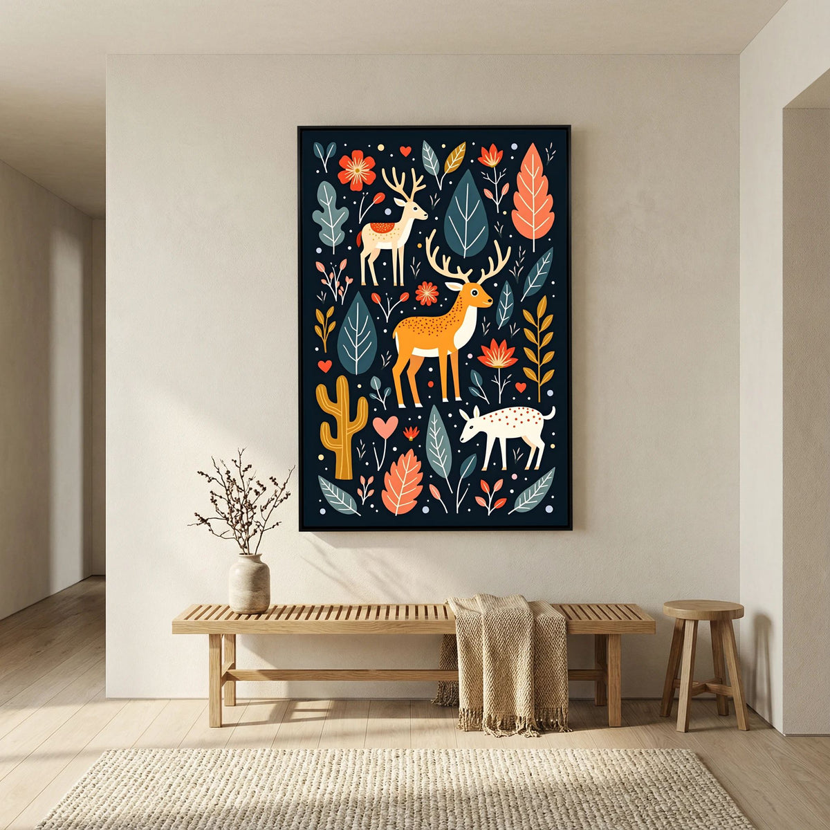 Abstract Deer Wall Canvas