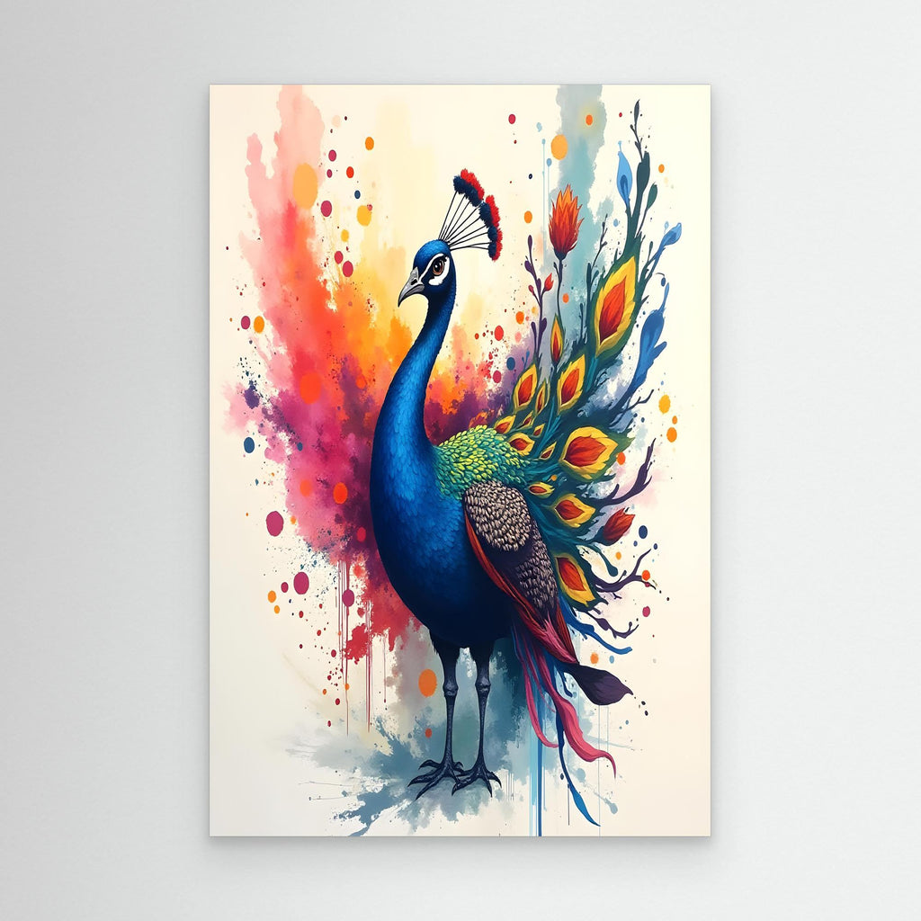 Vibrant Ink Style Peacock Colourful Abstract