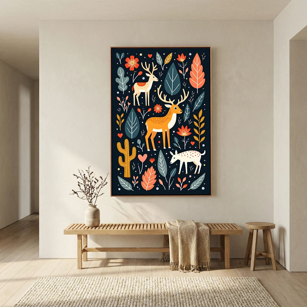 Abstract Deer Wall Canvas