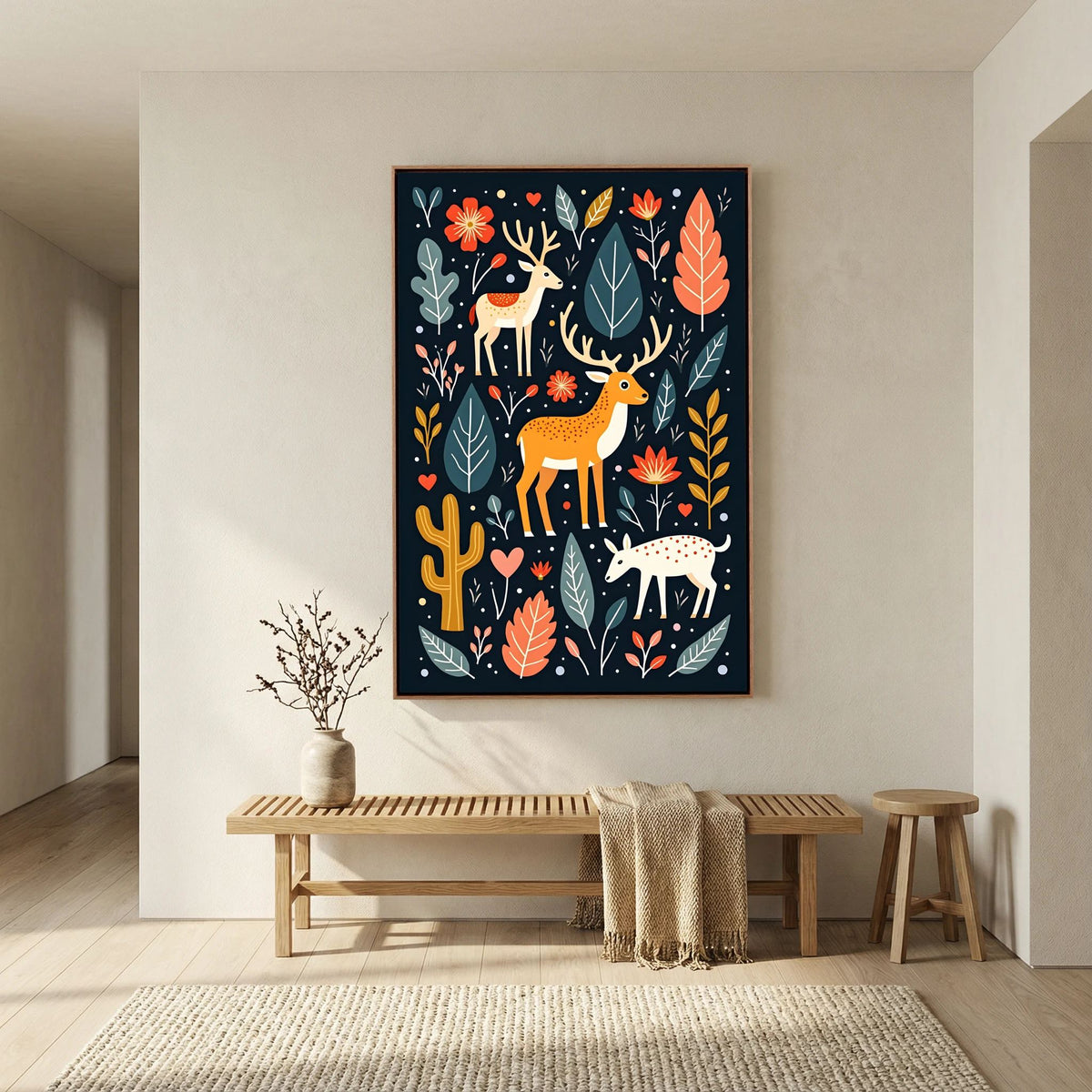 Abstract Deer Wall Canvas