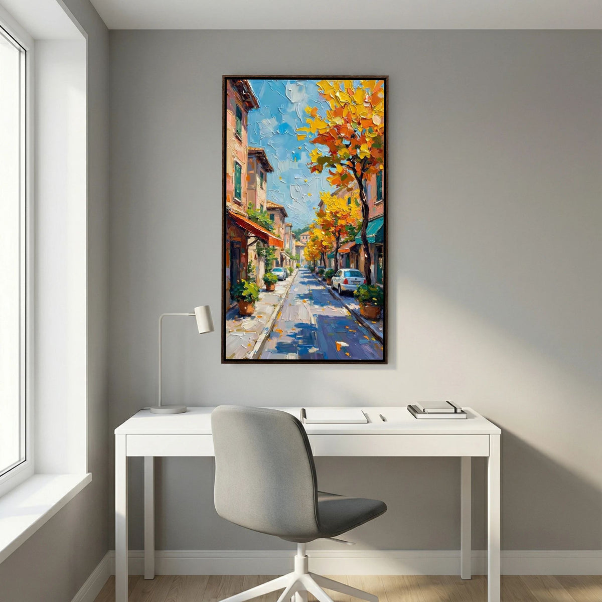 Street Scene Oil Style Wall Canvas