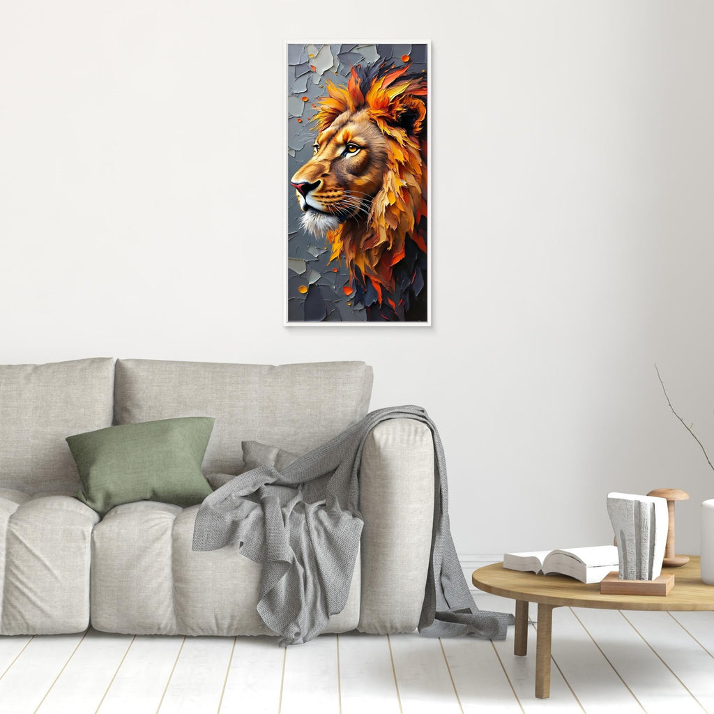 Abstract Male Lion Oil Painting Style