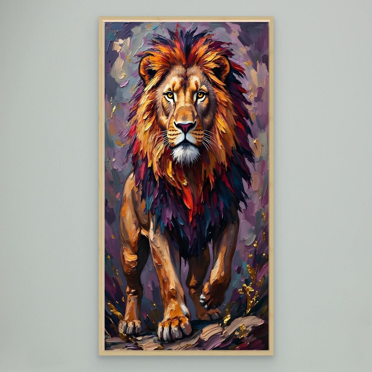 Abstract Lion Minimalist Oil Style