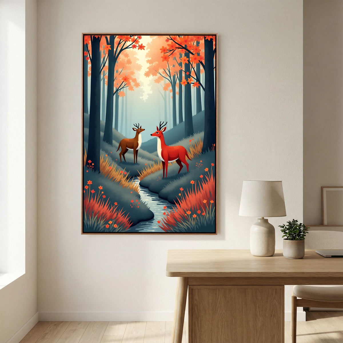 Forest Scene Abstract Deer
