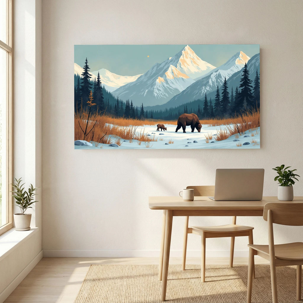 Bears In The Wilderness Wall Canvas