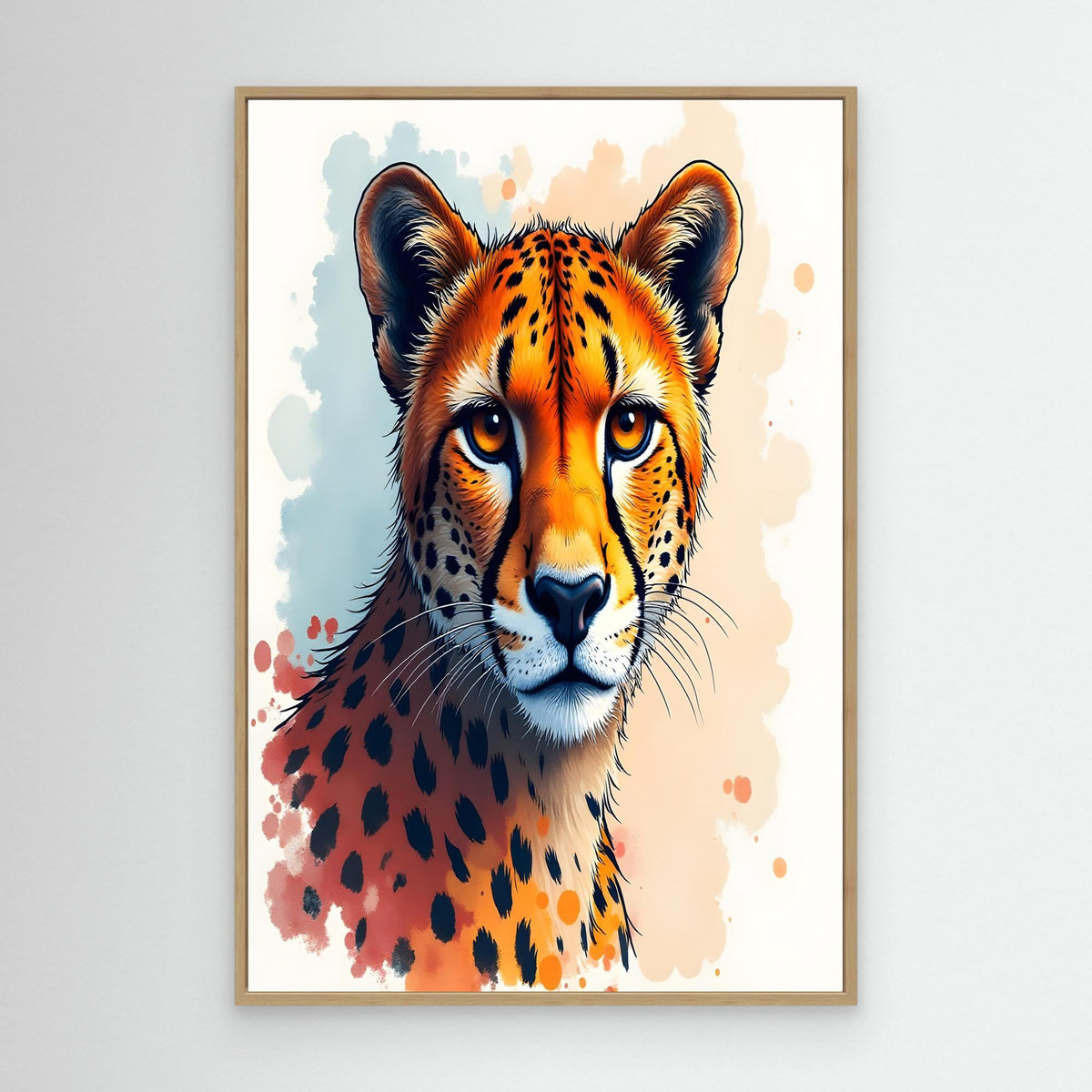 Abstract Cheetah Minimalist Ink Style Canvas