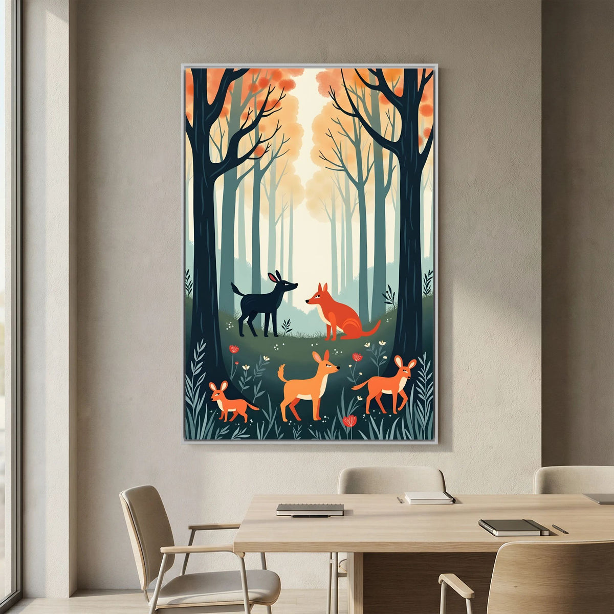 Abstract Forest Animals Forest Scene