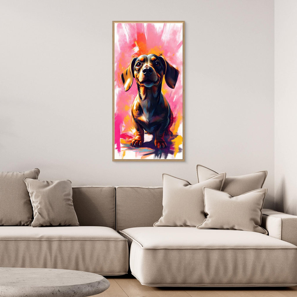 Abstract Dachshund Vision In Pink