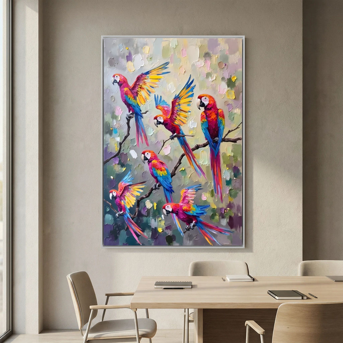 Macaw Abstract Oil Style Canvas Great Gift Idea 