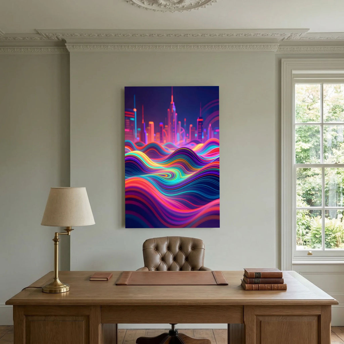 Neon City Vibes Canvas Wall Art