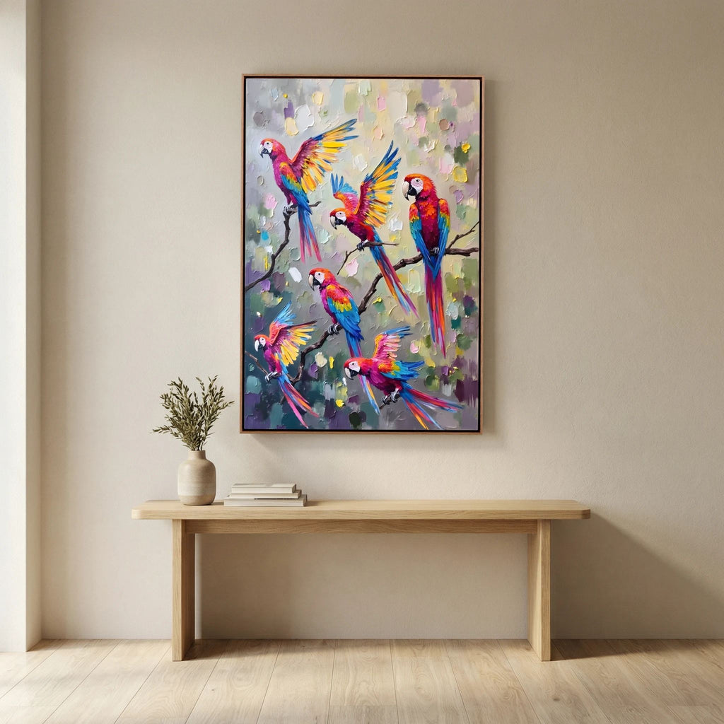 Macaw Abstract Oil Style Canvas Great Gift Idea 