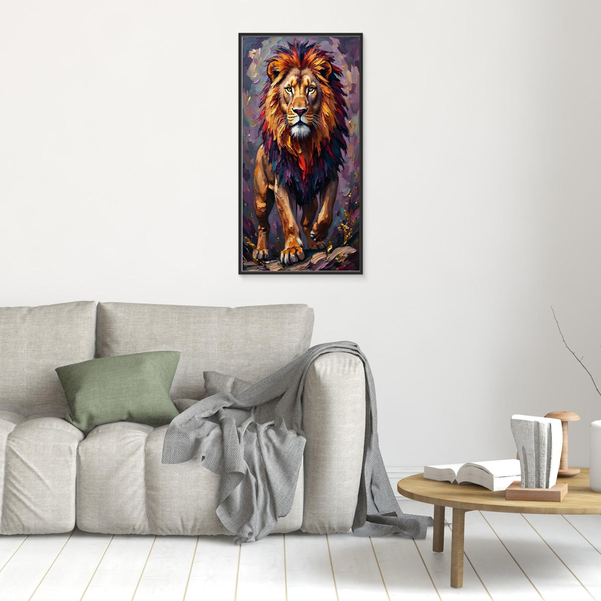 Abstract Lion Minimalist Oil Style