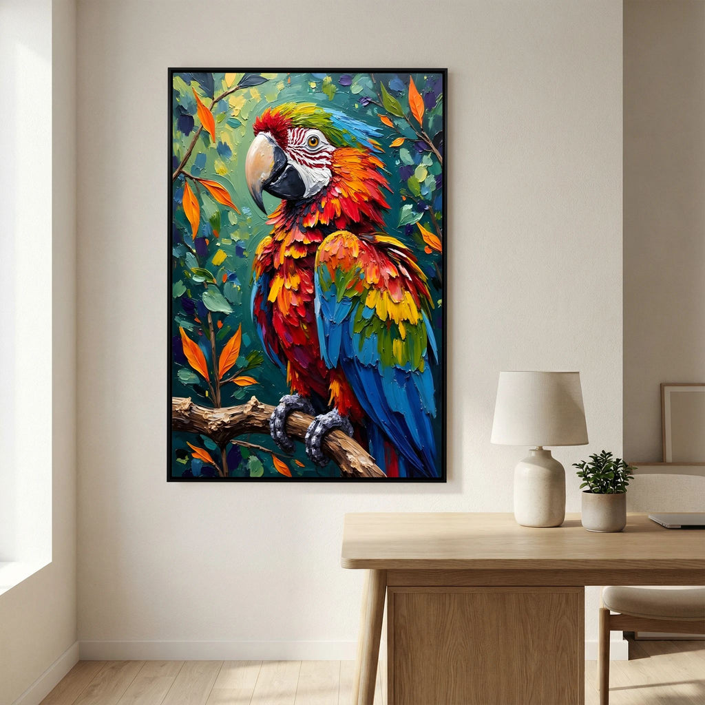 A Vibrant Macaw Stand Out In Any Room Minimalist Wall Canvas