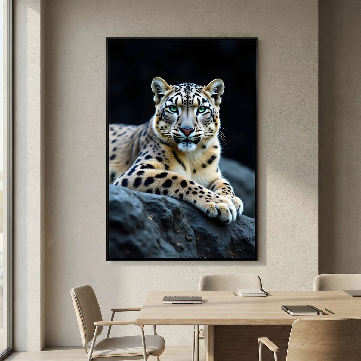Snow Leopard Minimalist Big Cat Canvas