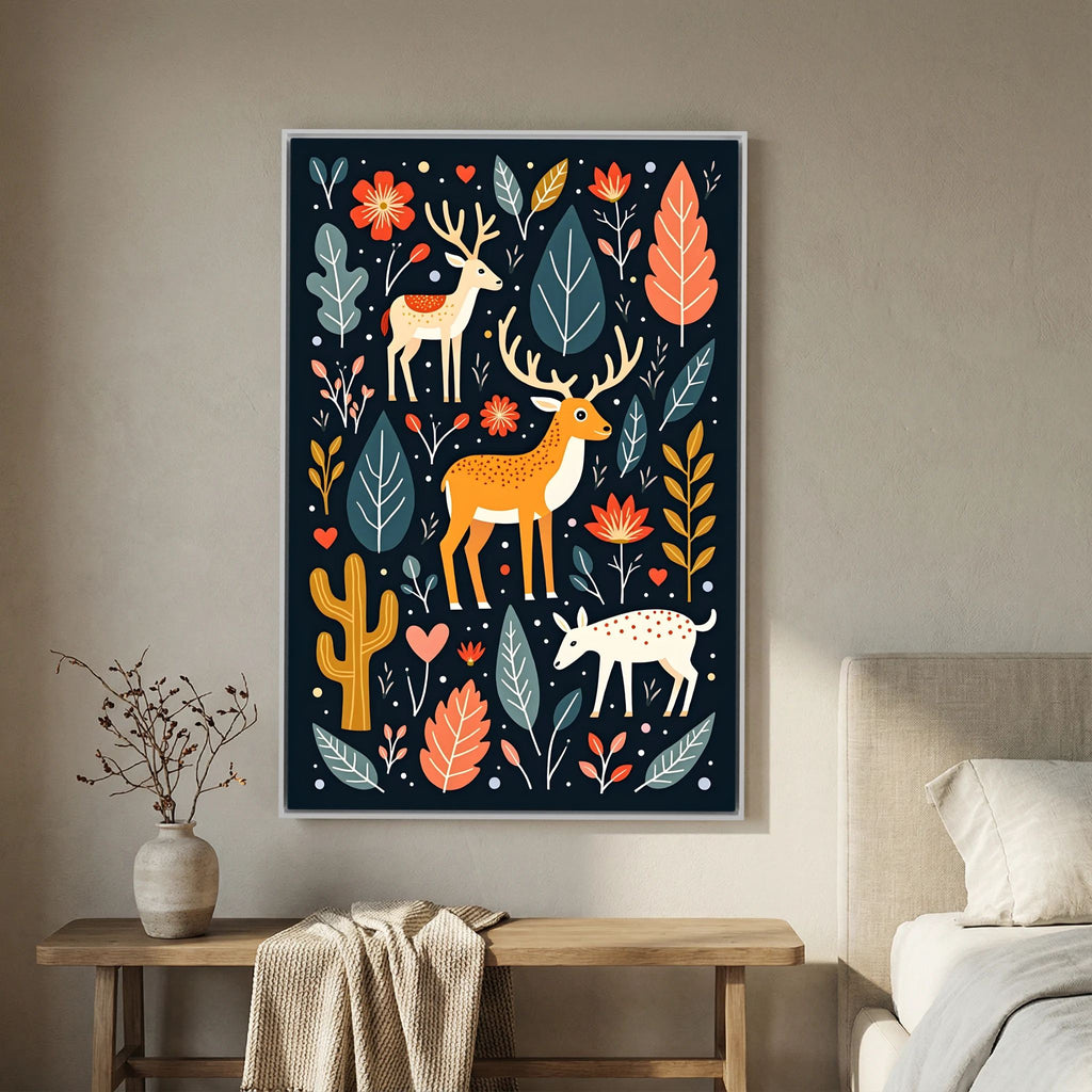 Abstract Deer Wall Canvas