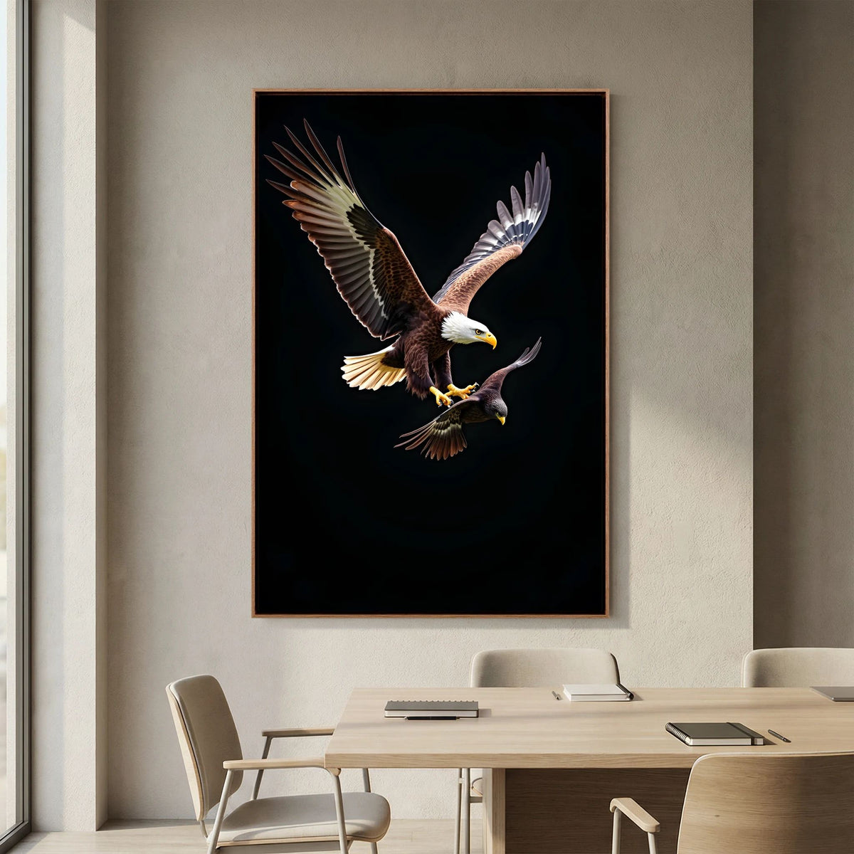 Eagle In Pursuit Minimalist Wall Canvas