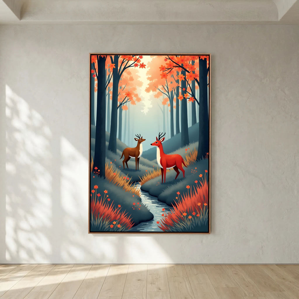 Forest Scene Abstract Deer