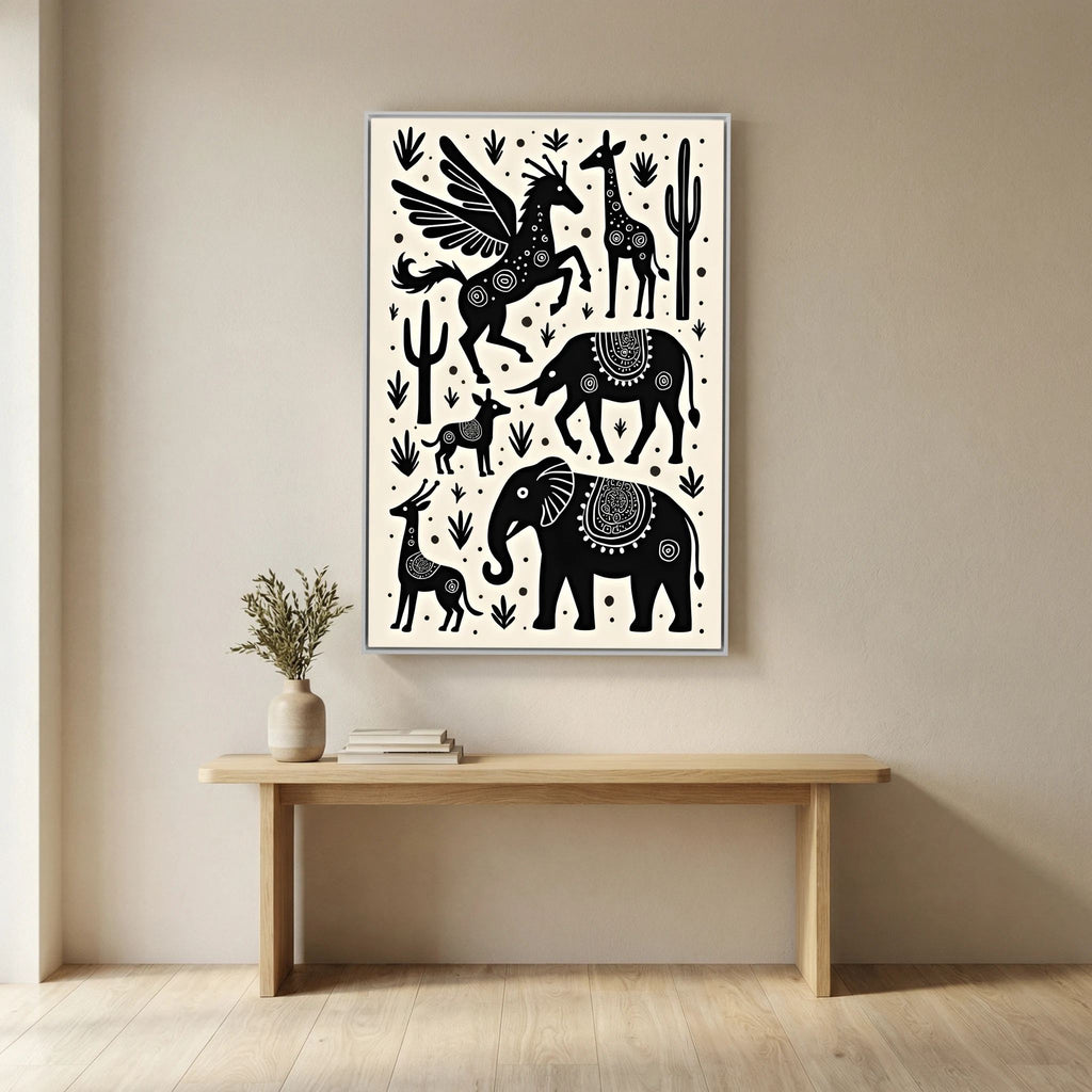 Mystical African Animal Canvas Wall Art