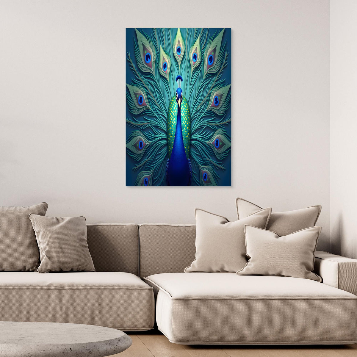 AI Creations Art Deco Style Peacock