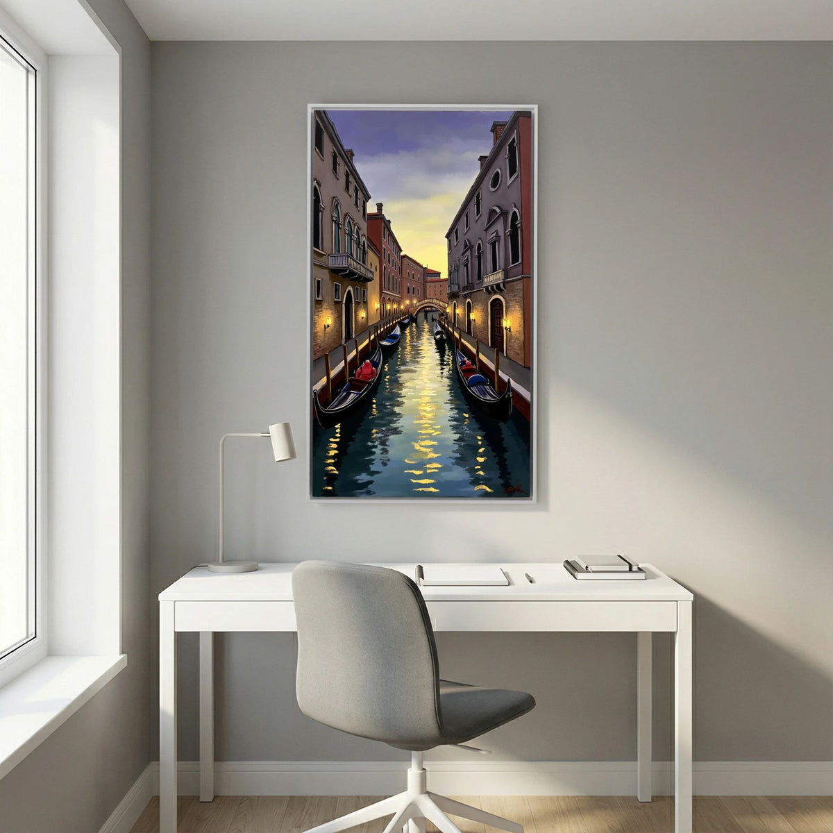 Venice River Scene Canvas Wall Art