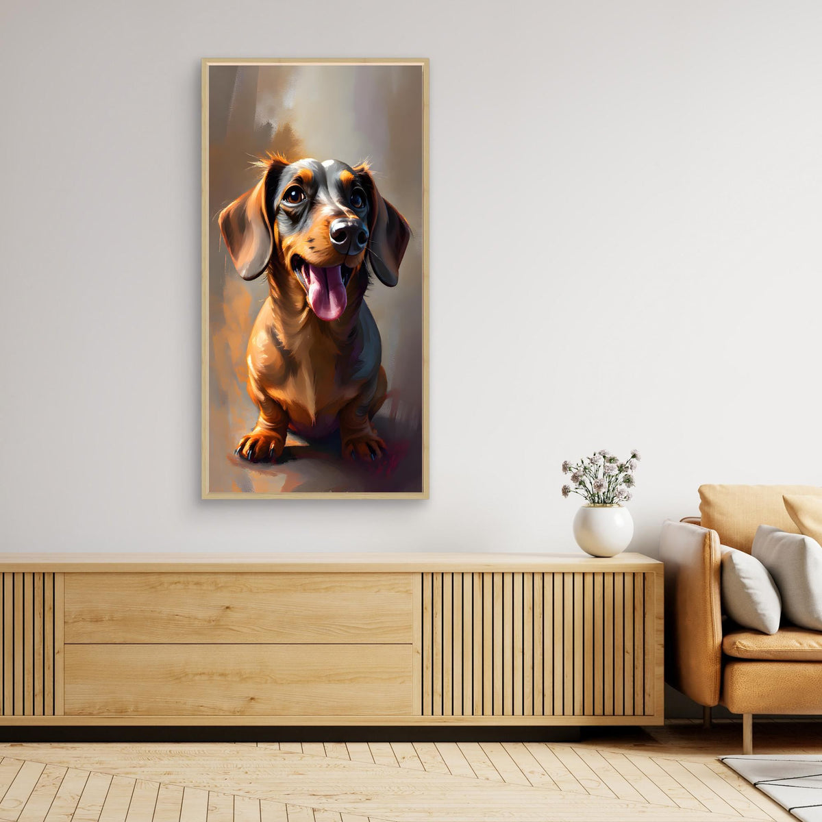 Abstract Happy Dachshund 
