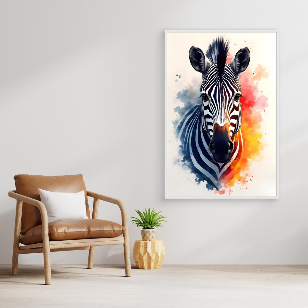 Safari Zebra Ink Style Minimalist Wall Decor