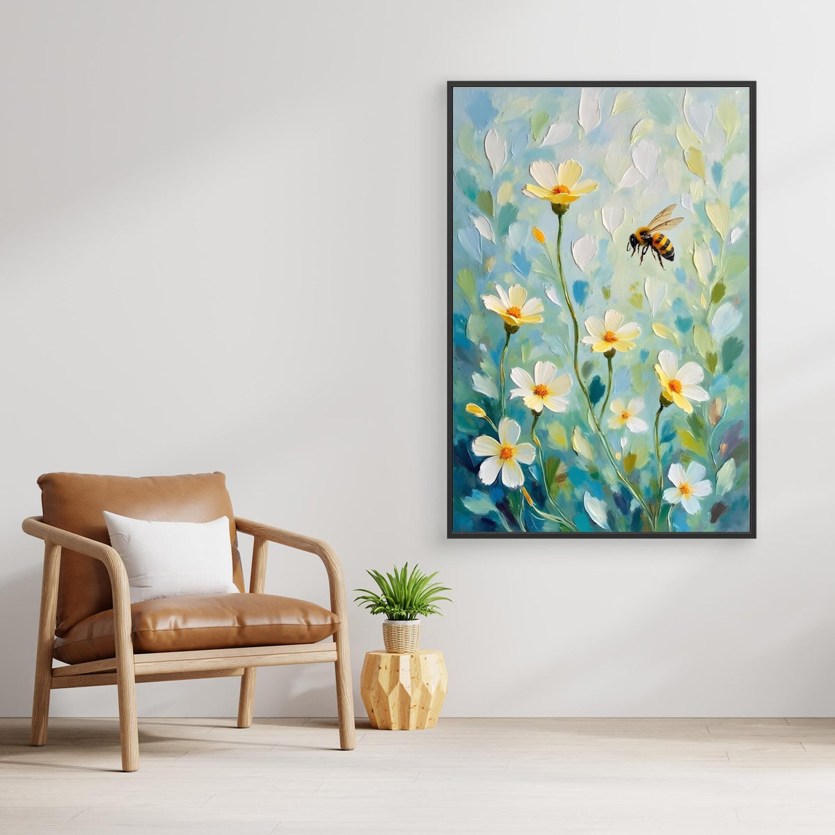Abstract Bee Art Minimalist Oil Style