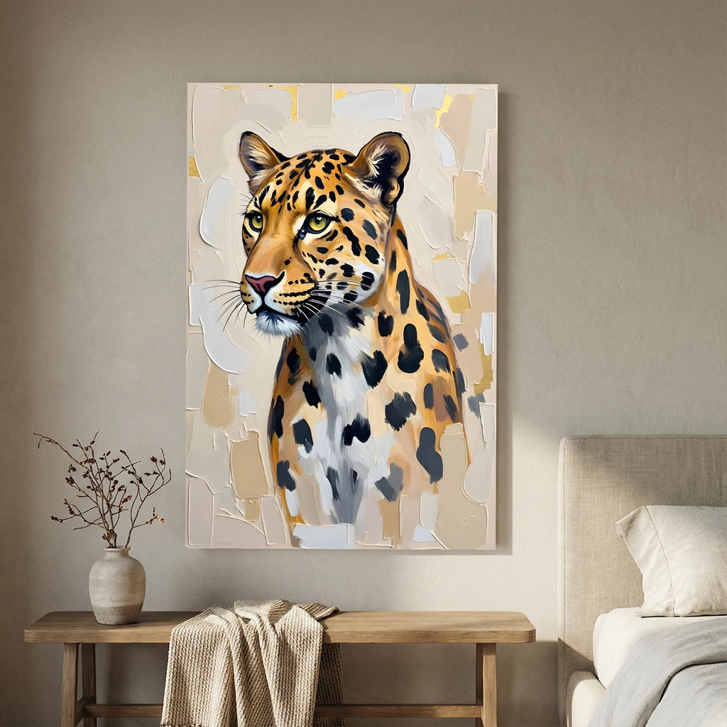 Leopard Oil Style Abstract Minimalist Wall Decor Muted Colours