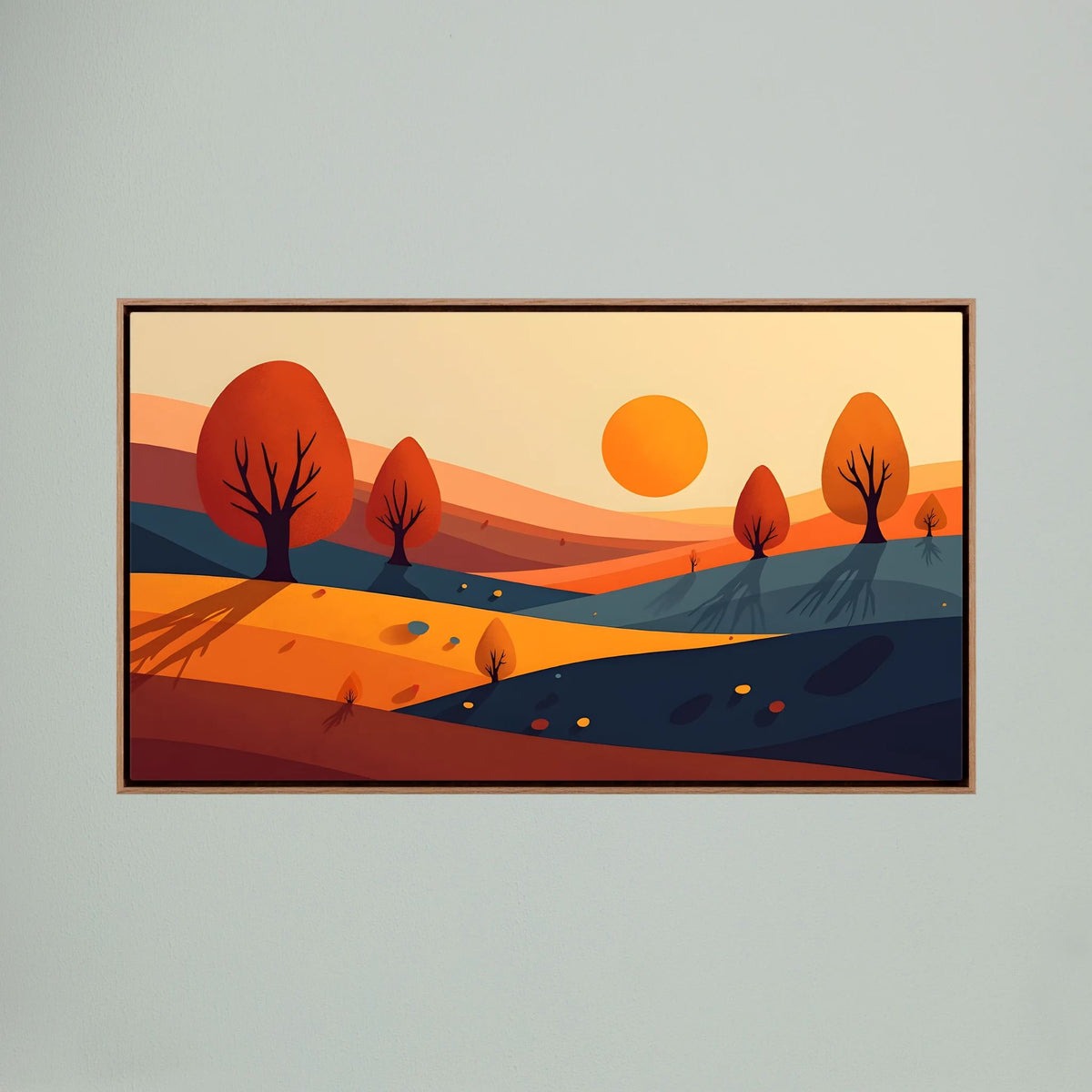 Autumn Trees At Sunset Abstract Wall Art