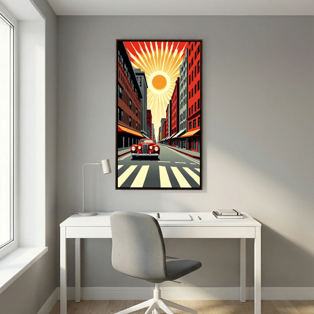 Vintage Street Scene Wall Canvas