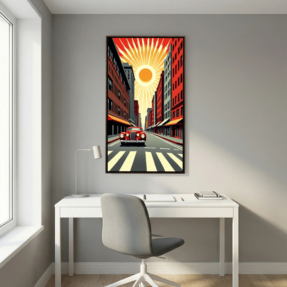 Vintage Street Scene Wall Canvas