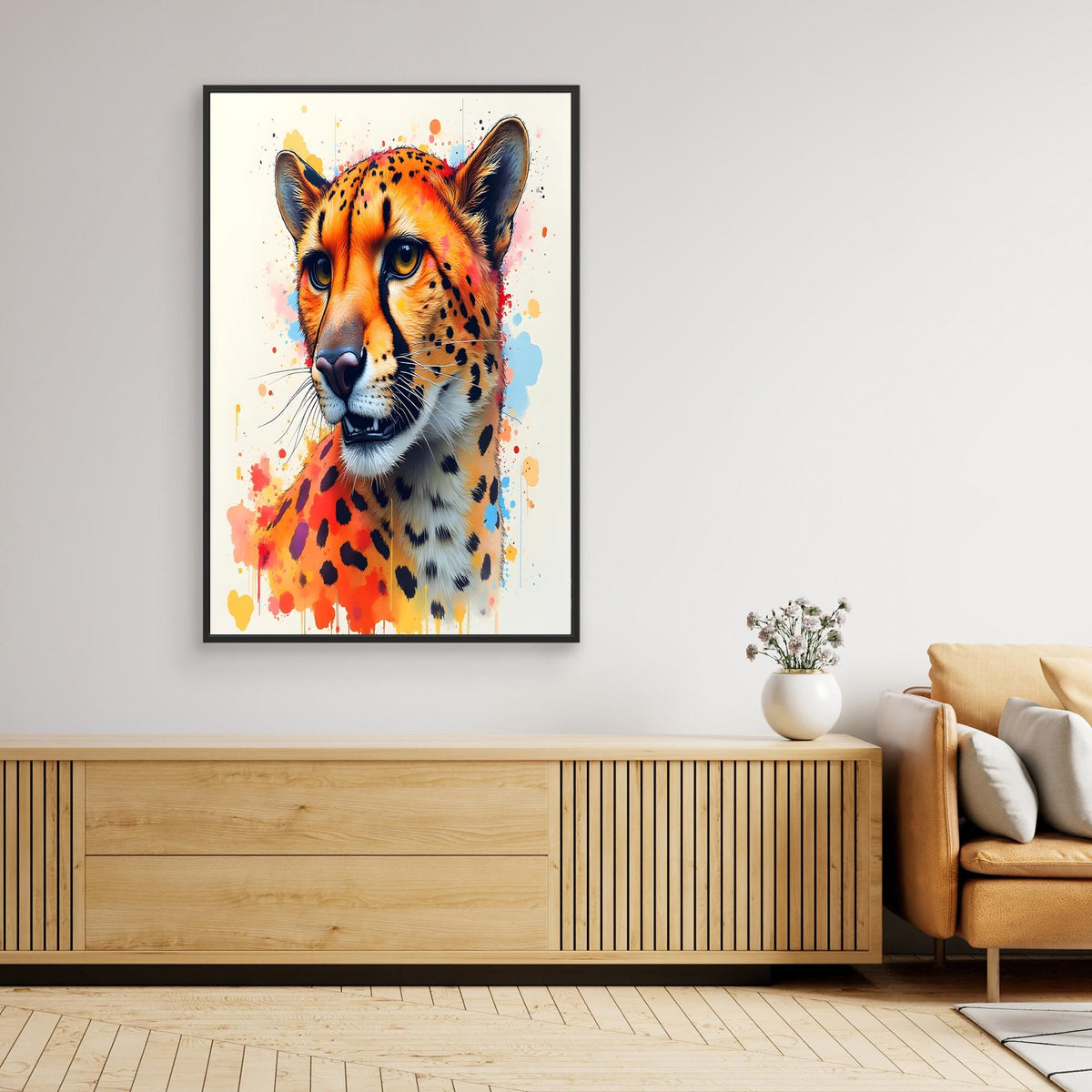 Abstract Cheetah Minimalist Ink Style
