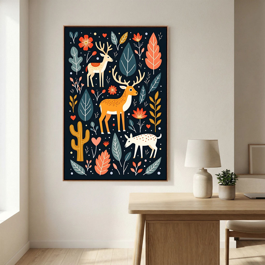 Abstract Deer Wall Canvas