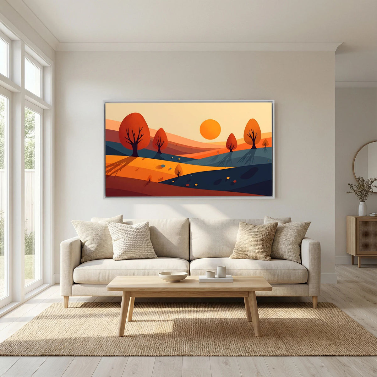 Autumn Trees At Sunset Abstract Wall Art