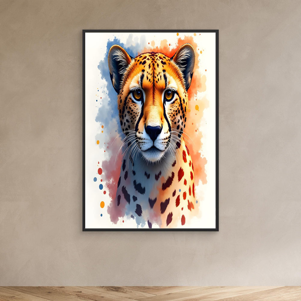 Abstract Cheetah Minimalist Ink Style 