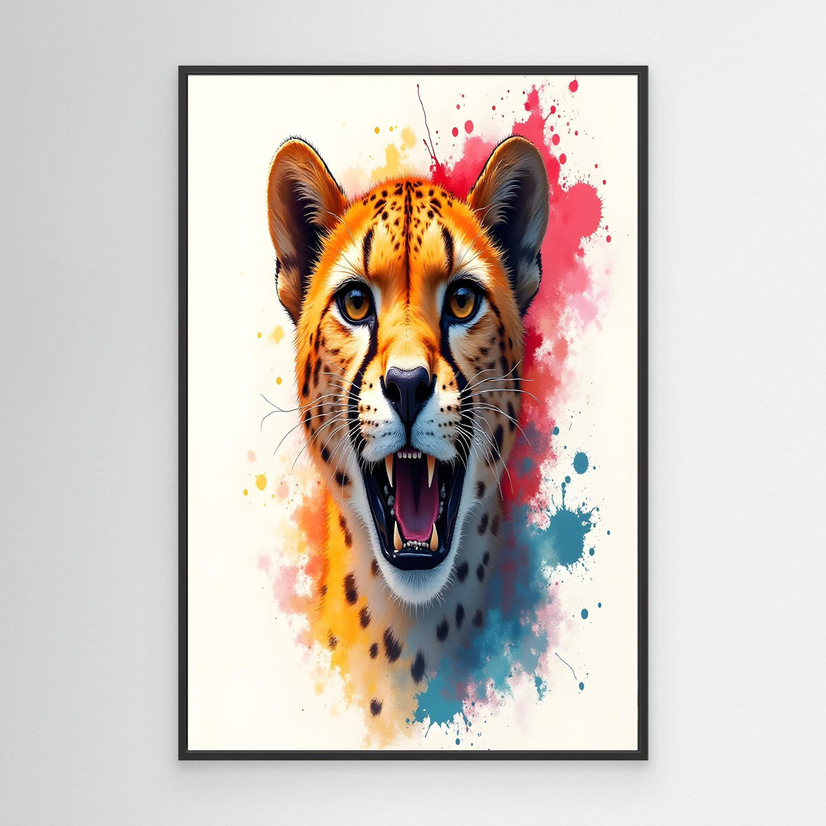 Abstract Cheetah Minimalist Ink Style Canvas