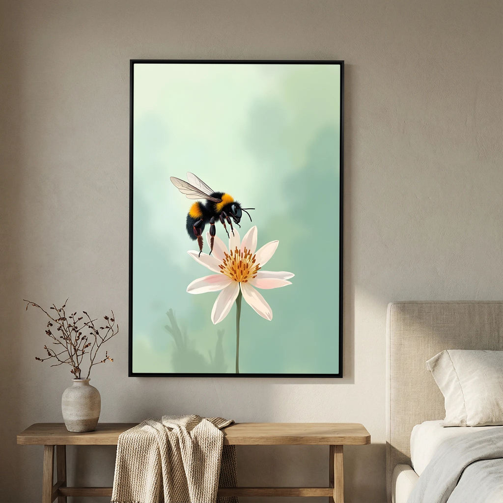 Delicate Bumble Bee Wall Art Minimalist Decor